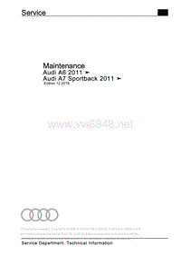 奥迪A7维修手册（4G，4GA，4GE）–维护（版本12.2018）