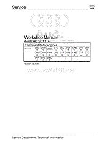 奥迪A7维修手册（4G，4GA，4GE）–发动机技术数据