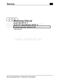 奥迪A7维修手册（4K，4KA，4KF）– 8速自动变速箱0D5
