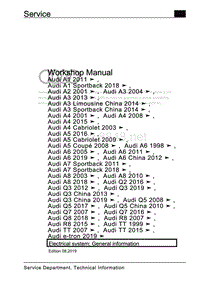 奥迪A7维修手册（4K，4KA，4KF）–电气系统；一般信息