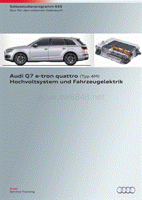 奥迪SSP650-Audi Q7 e-tron quattro （Typ 4M） Hochvoltsystem und Fahrzeugelektrik