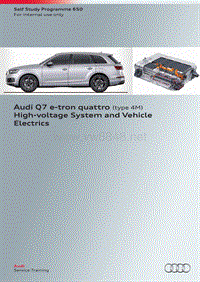奥迪SSP650-Audi Q7 e-tron quattro （Type 4M） High-voltage System and Vehicle Electrics