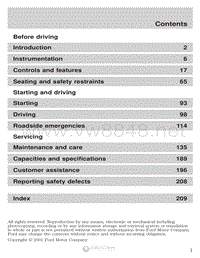2001年福特车主手册 escort