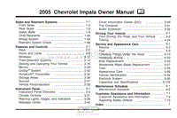 2005年雪佛兰用户手册 impala