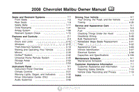 2008年雪佛兰用户手册 malibu
