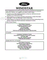 1998年福特车主手册 windstar