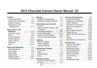 2012年雪佛兰用户手册 camaro