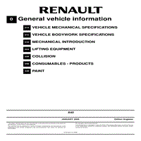 2008年-2016年雷诺科雷傲车间手册 一般车辆信息