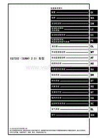 2003东风日产阳光维修手册（含05增补）目录