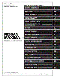 2002日产千里马Maxima维修手册-FOREWORD