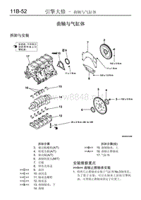 2011-2014款东南三菱君阁原厂维修手册发动机大修12.曲轴与气缸体