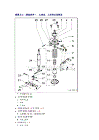 奥迪A6L C6原厂维修手册之底盘：减震支柱（螺旋弹簧），支撑座，上摆臂安装概述