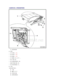 奥迪A6L C6原厂维修手册之车身：从座椅托架上分离座套和软垫 (3)