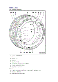 奥迪A6L C6原厂维修手册之底盘：轮胎侧壁上的标记