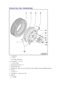 奥迪A6L C6原厂维修手册之底盘：带应急运行功能（PAX）的轮胎的部件概览