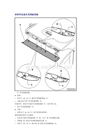 奥迪A6L C6原厂维修手册之车身：拆卸和安装车顶尾板饰板