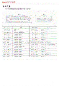 2011年款丰田凯美瑞功率放大器端子图（10扬声器） 