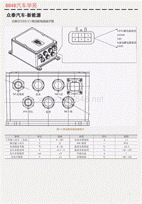众泰云100S EV高压配电箱端子图 