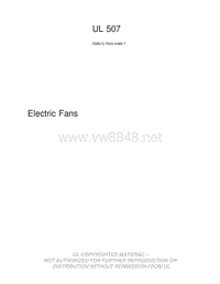 UL507-2007 Standard for Electric Fans