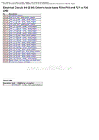 10-12款宾利欧陆GT原厂电路图 驾驶员侧保险丝盒3