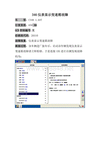 长安福特福新福克斯 C346-仪表显示变速箱故障