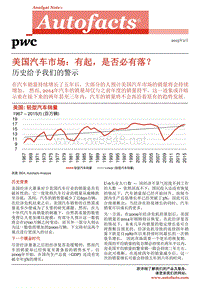 美国汽车市场有起是否必有落历史给予我们的警示（2015年2月）